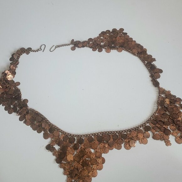 Metal coins bohemian belt. - Picture 3 of 6